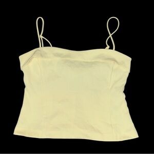 Aritzia Babaton (Yellow) Cassio Tank size 10 butter yellow classy fold over tank